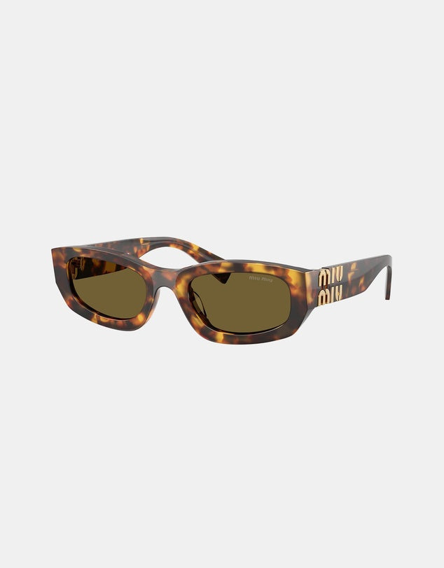 Miu Miu Rectangular Sunglasses Havana 0MU B04S