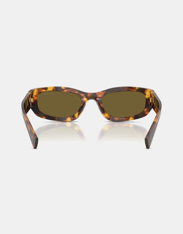 Miu Miu Rectangular Sunglasses Havana 0MU B04S