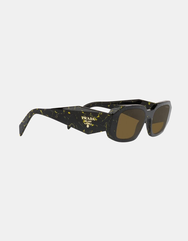 Prada Scultoreo Sunglasses Black Yellow 0PR 17WSF