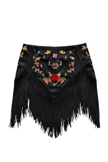Nii hai Lara Fringe Skirt Black