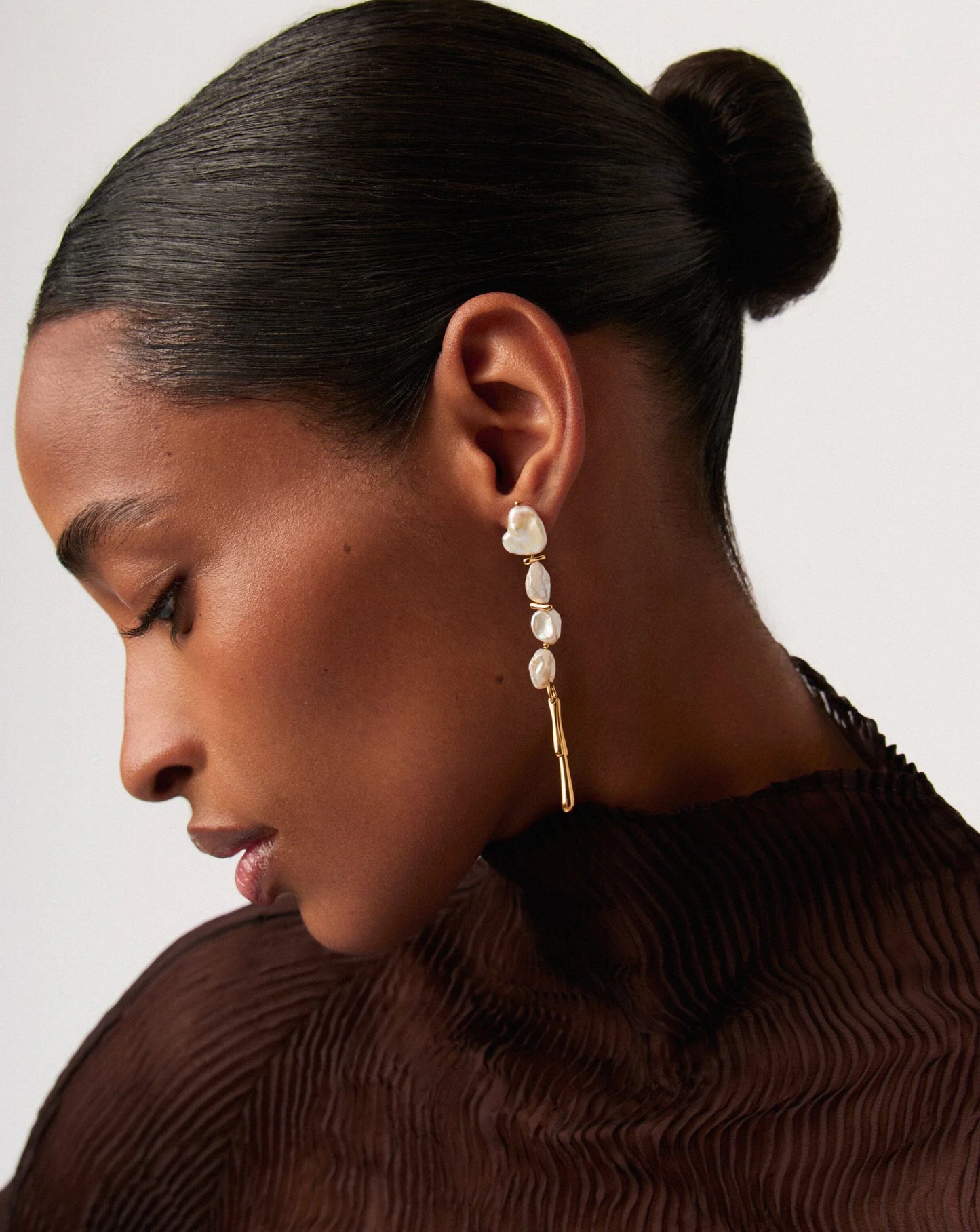 Keshi Pearl Sculptural Drop Earrings