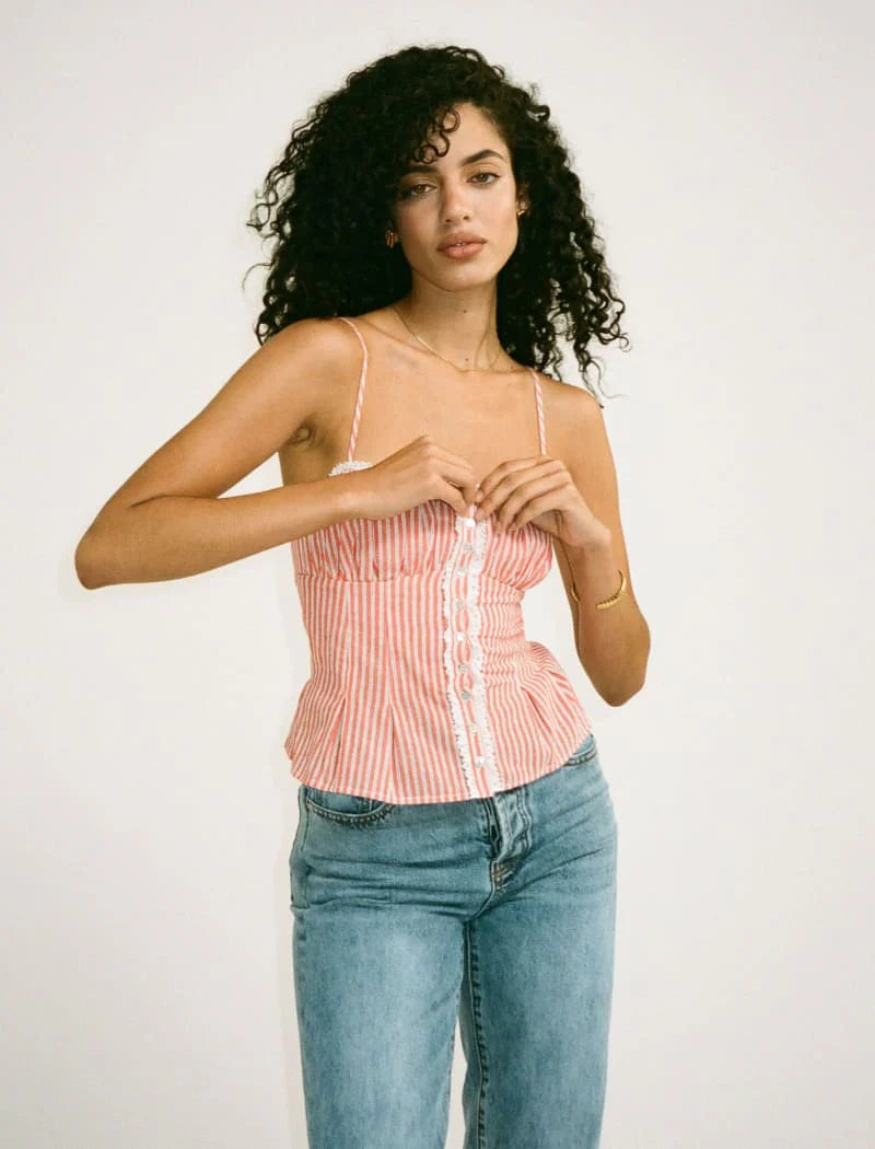 Lemon Grove Top Sundown Stripe