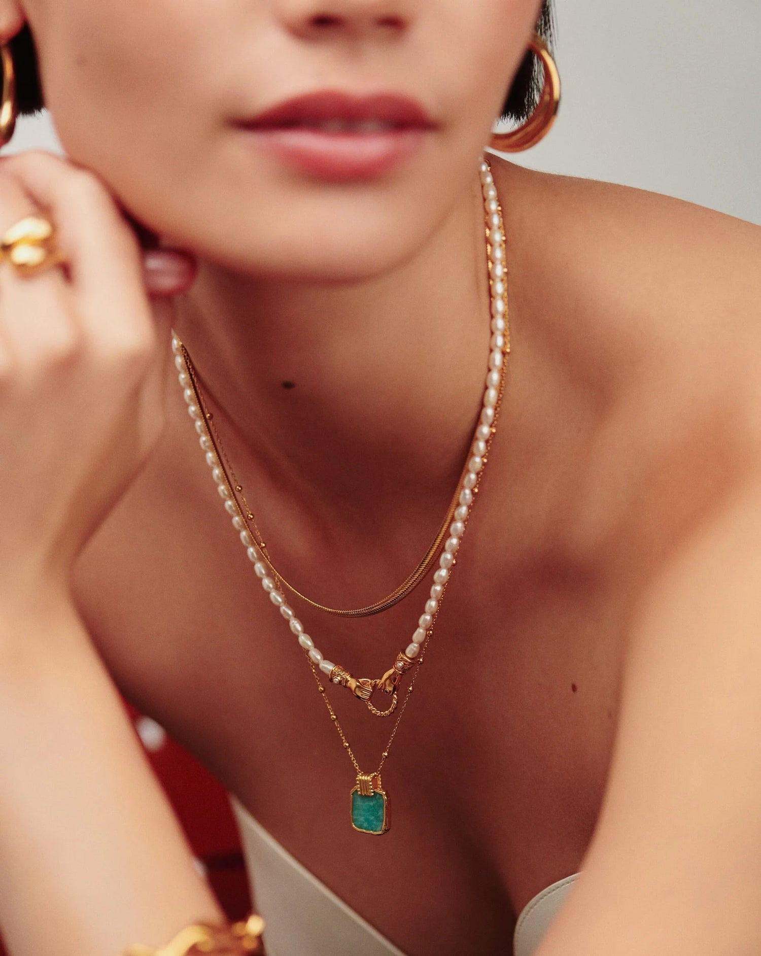 MISSOMA Lena Charm Necklace Amazonite Vermeil Gold Laneway Boutique