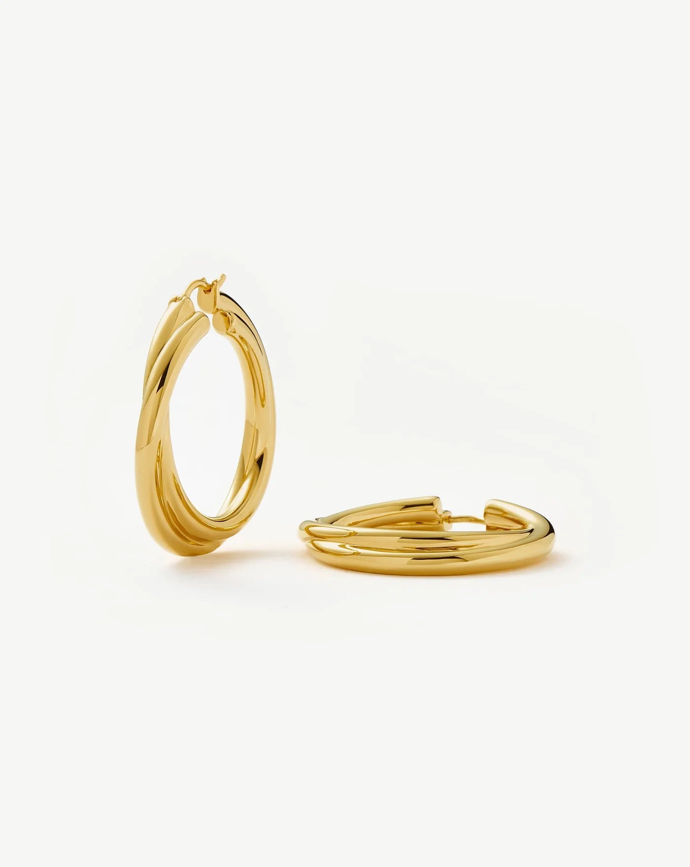 Lucy Williams Entwine Large Hoop Earrings Gold