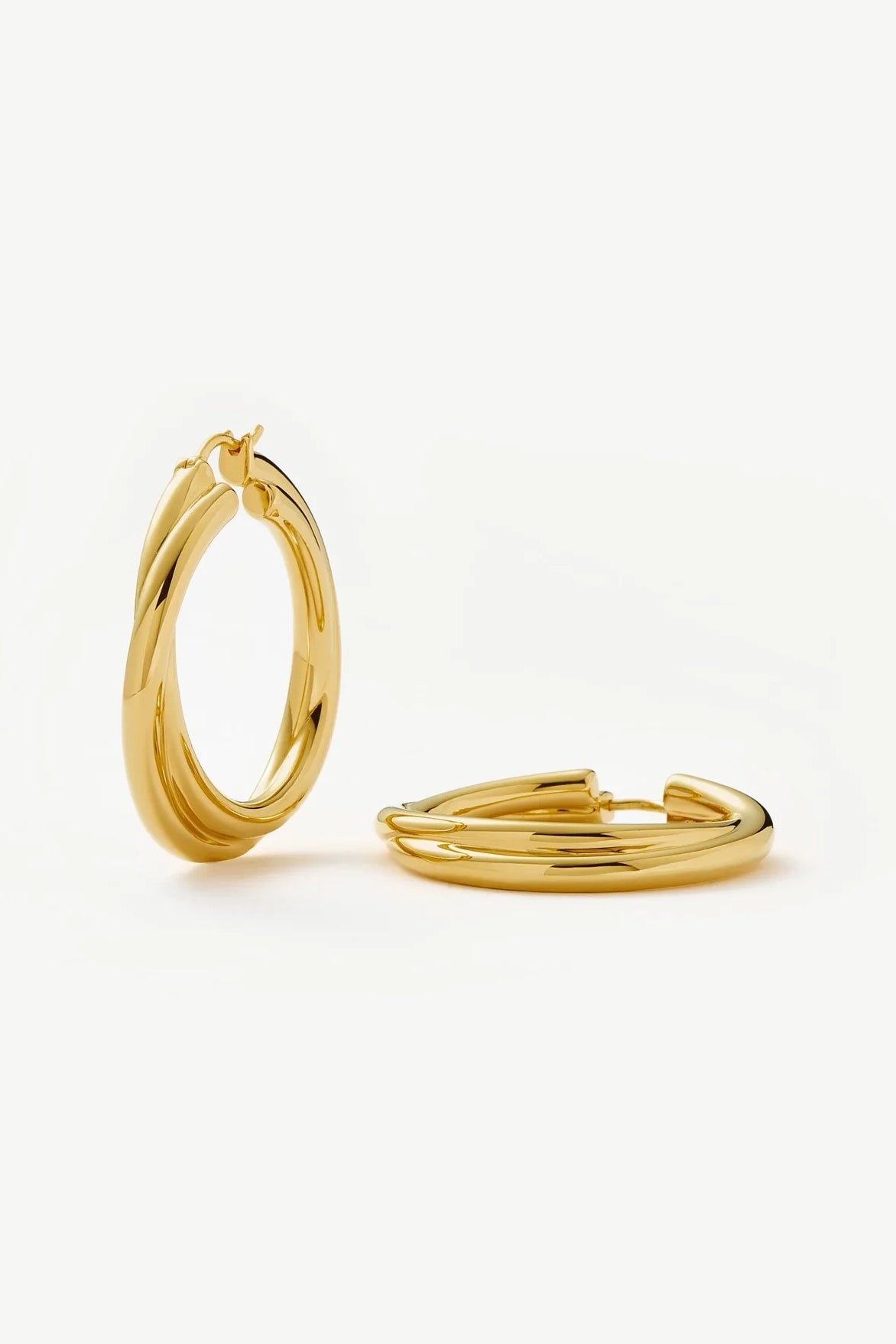 Lucy Williams Entwine Large Hoop Earrings Gold