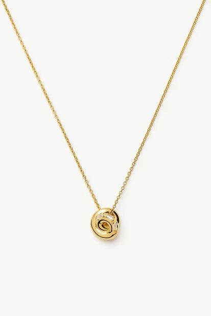 Lucy Williams Pave Knot Pendant Necklace Gold