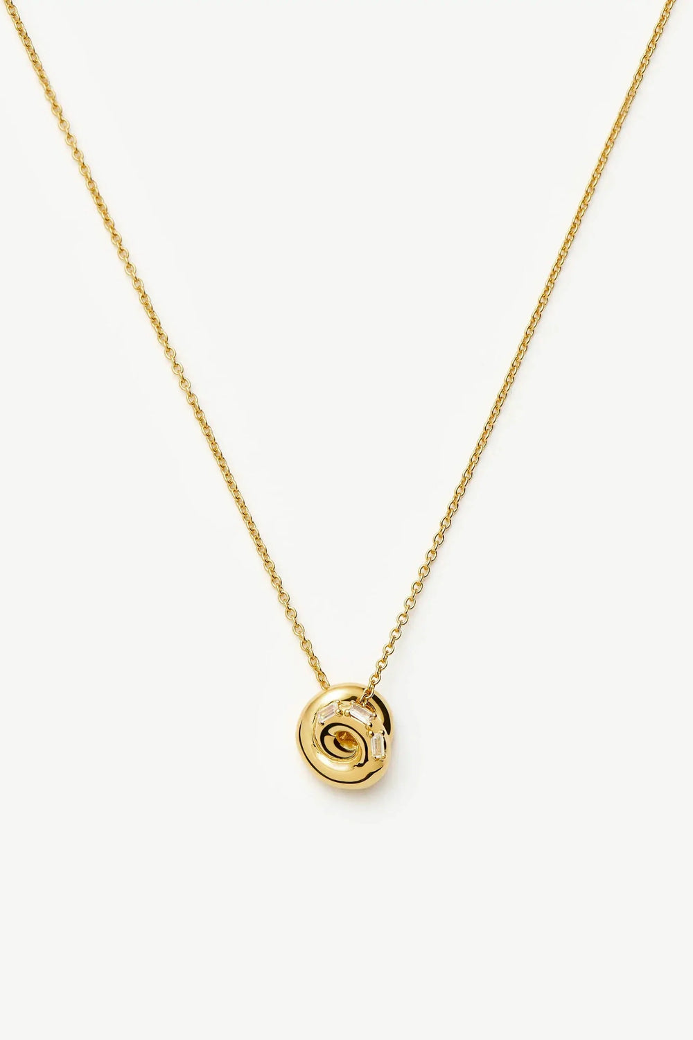 Lucy Williams Pave Knot Pendant Necklace Gold