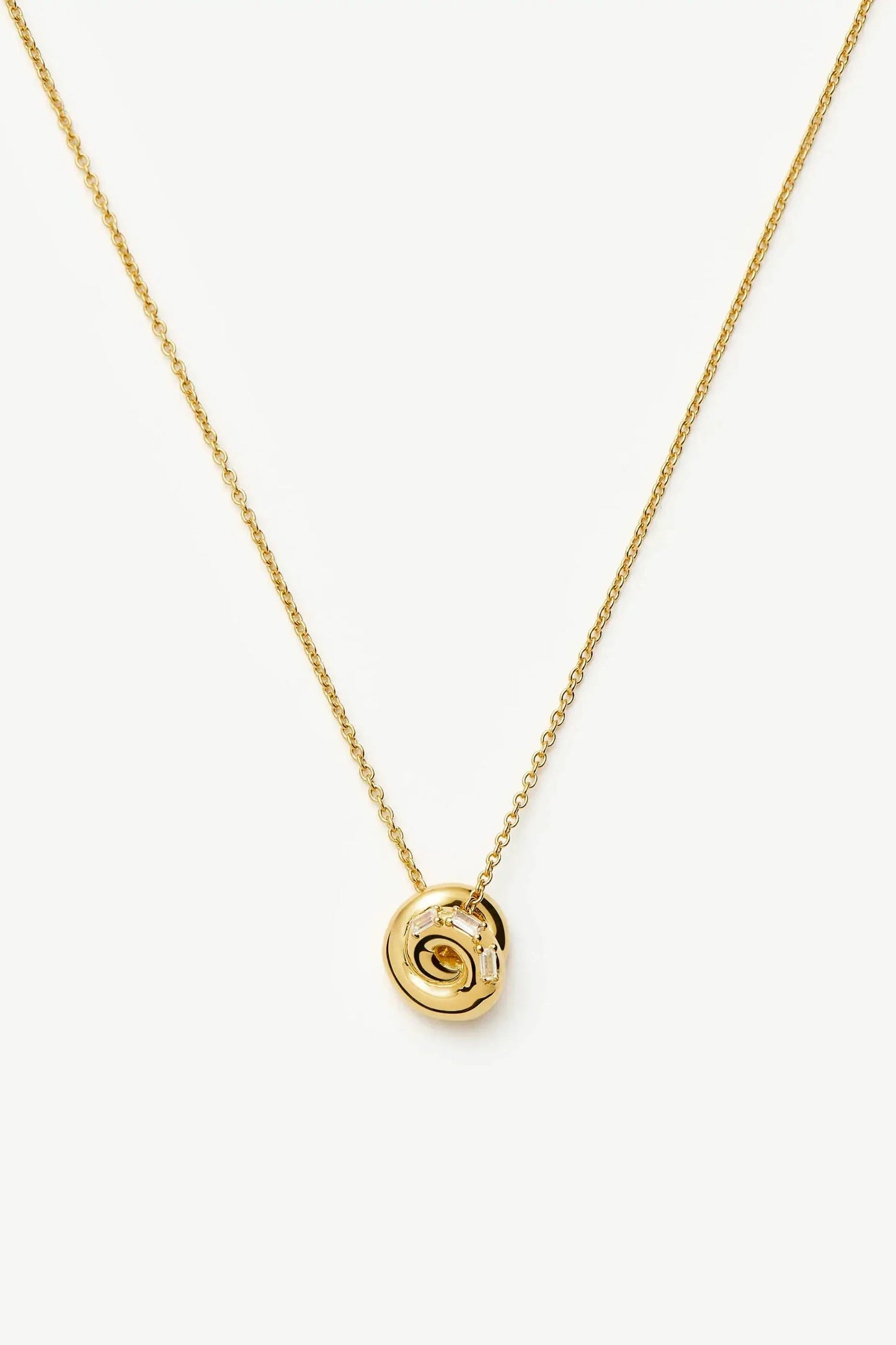 Lucy Williams Pave Knot Pendant Necklace Gold