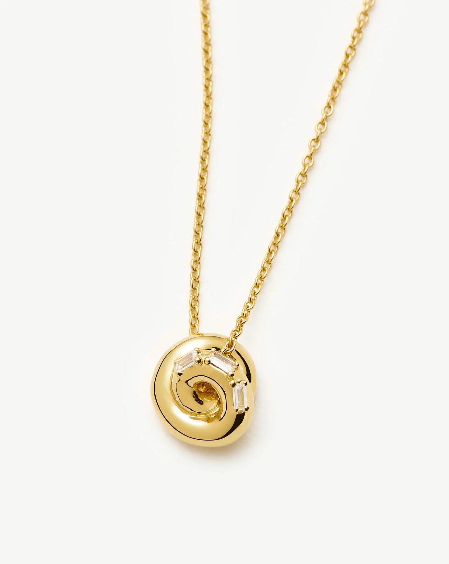 Lucy Williams Pave Knot Pendant Necklace Gold
