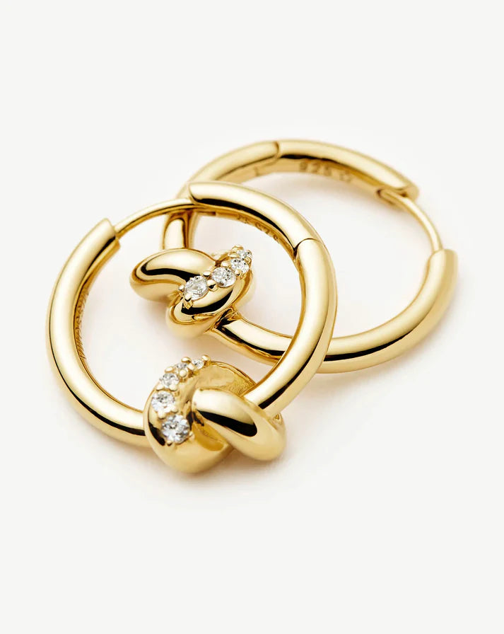 Lucy Williams Knot Small Hoop Earrings Gold