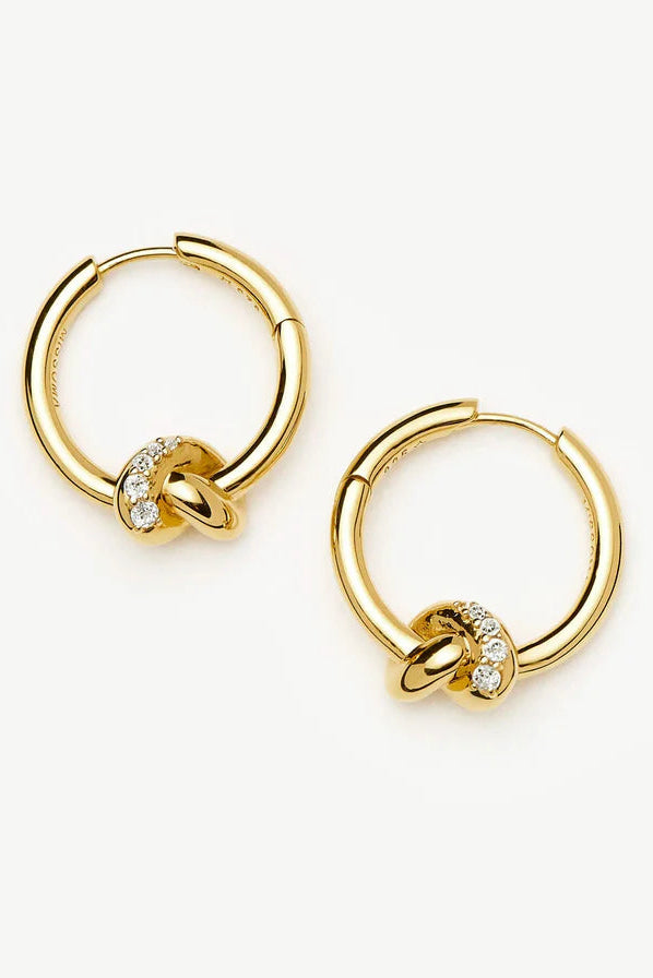 Lucy Williams Knot Small Hoop Earrings Gold
