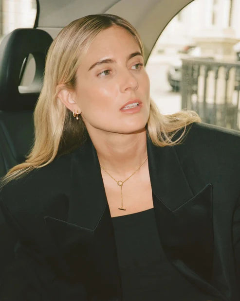 Lucy William T-Bar Hex Pendant Necklace Gold