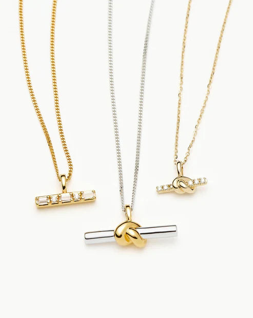 Lucy Williams T Bar Knot Pendant Necklace
