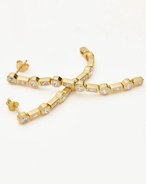 Lucy Williams Tennis Large Drop Earrings Gold