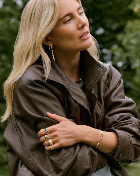 Lucy Williams Tennis Large Drop Earrings Gold