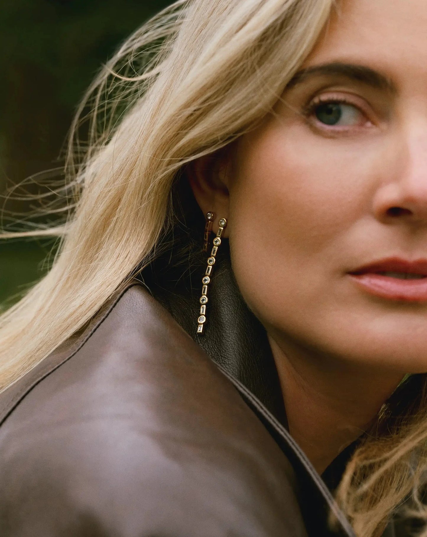 Lucy Williams Tennis Large Drop Earrings Gold