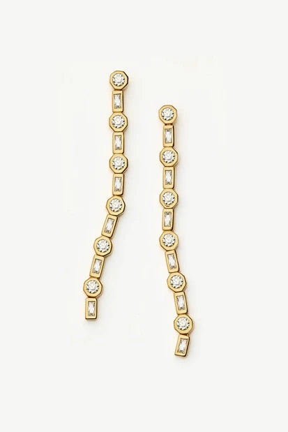 Lucy Williams Tennis Large Drop Earrings Gold