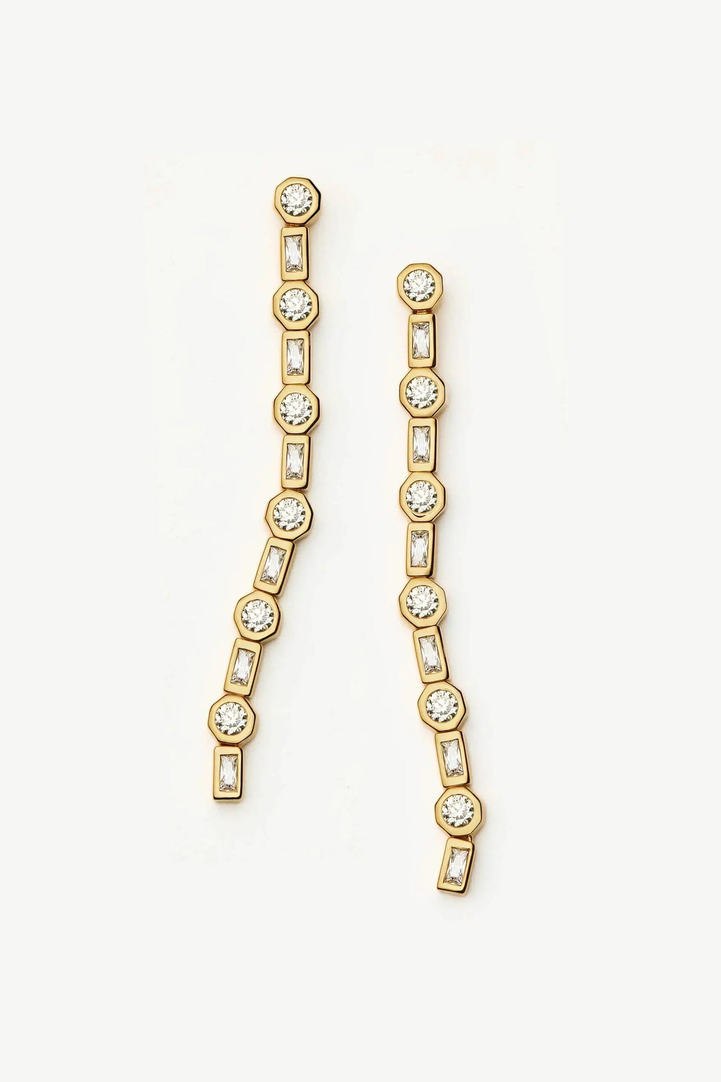 Lucy Williams Tennis Large Drop Earrings Gold