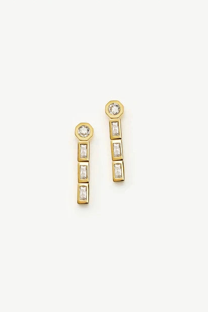 Lucy Williams Tennis Small Drop Earrings Gold
