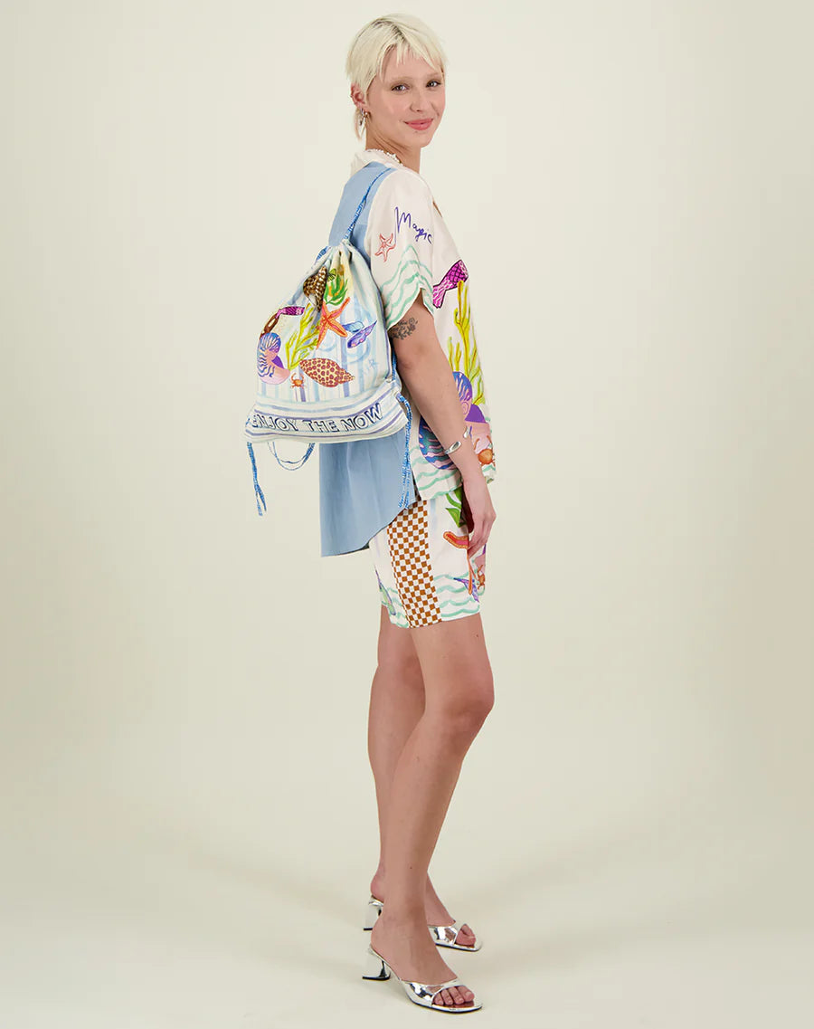 Stella Short Sleeve Combined Denim Shirt