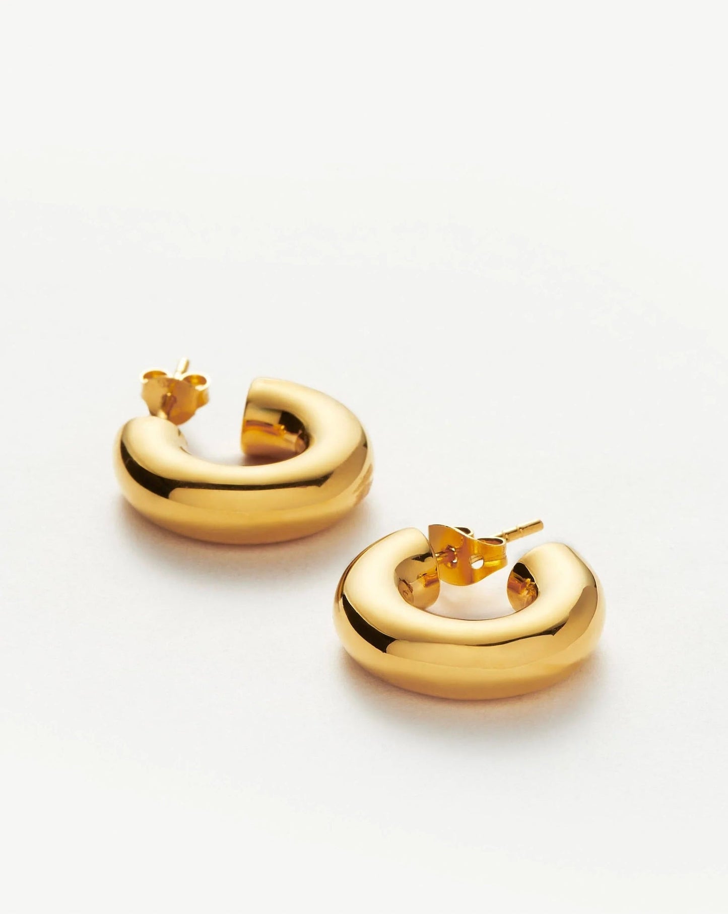 Chubby Medium Hoop Earrings Gold Plated