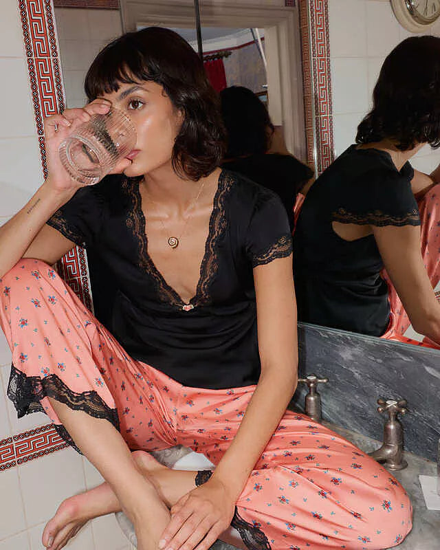 Karia Satin Top Black