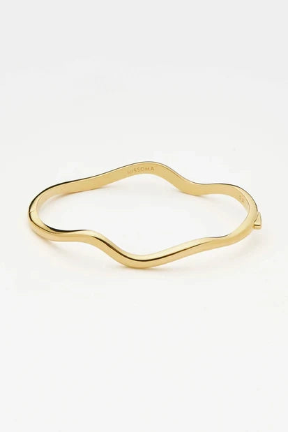 Molten Classic Hinged Bangle Gold