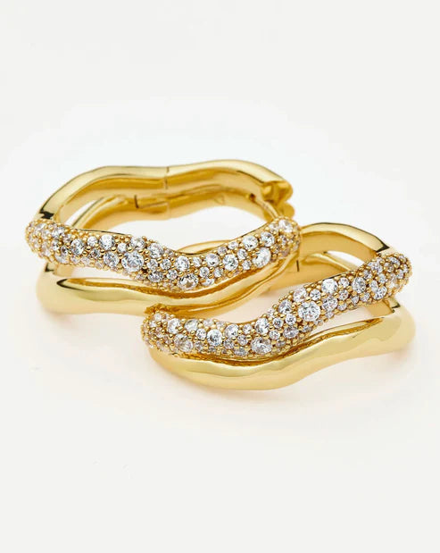 Molten Snow Double Medium Hoops
