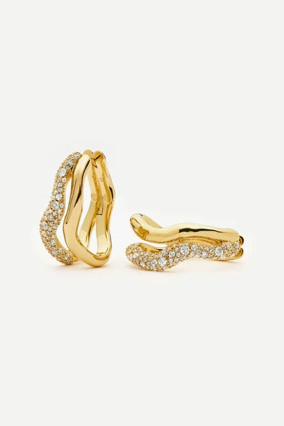 Molten Snow Double Medium Hoops