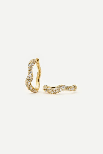 Molten Snow Small Hoop Earrings Gold