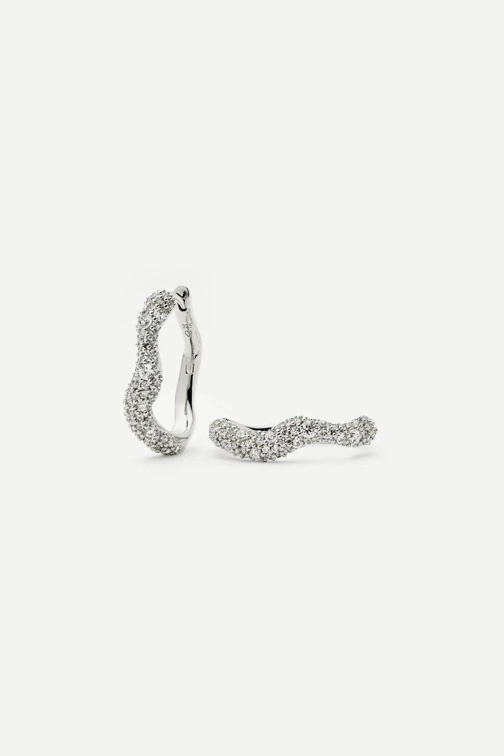 Molten Snow Small Hoop Earrings Silver
