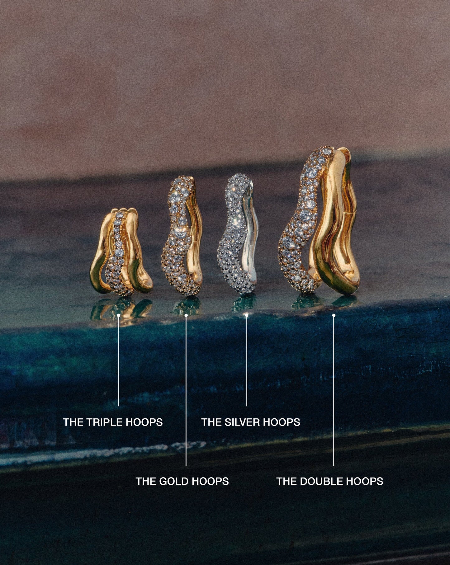 Molten Snow Small Hoop Earrings Gold