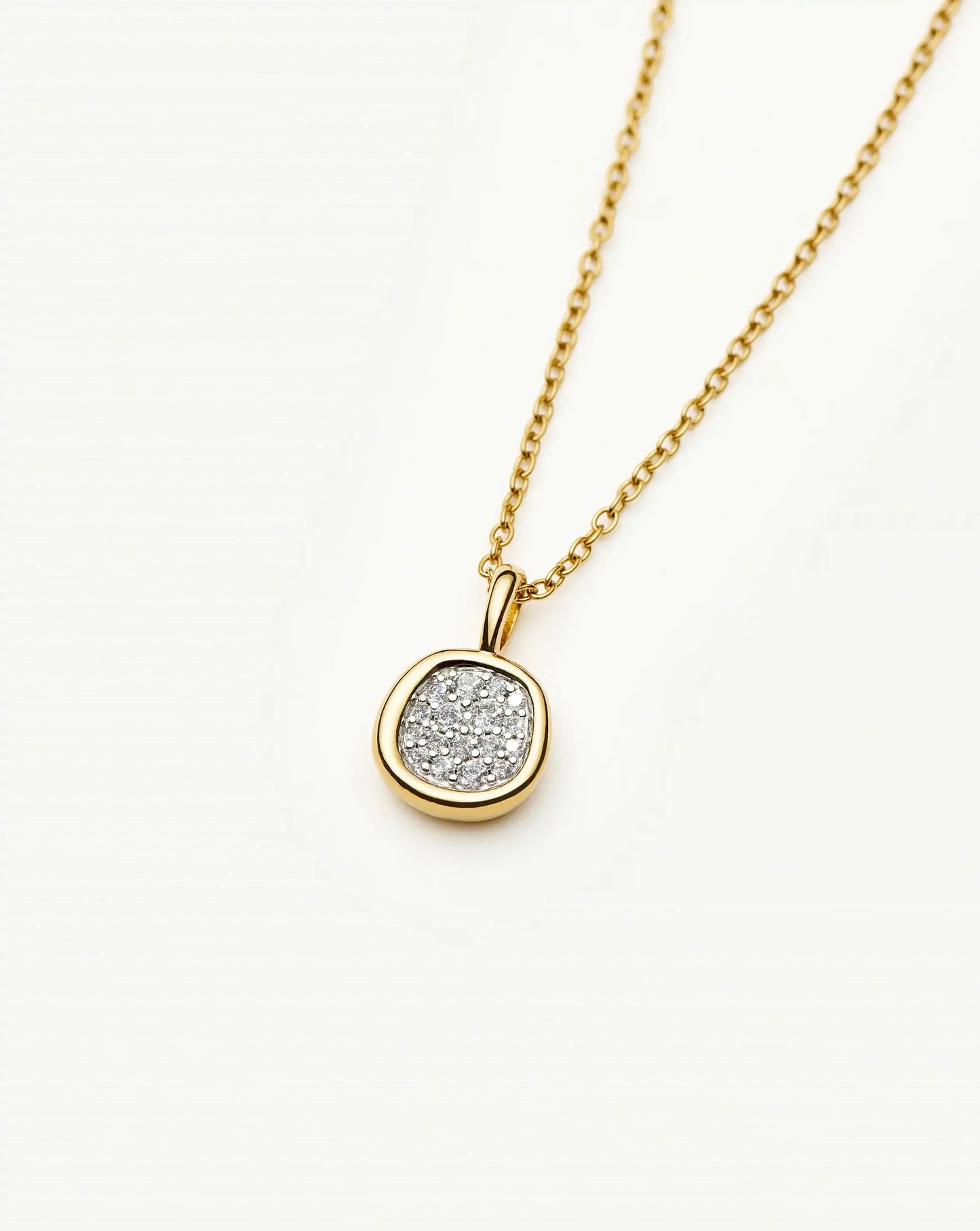 Missoma Molten Soft Square Pavé Pendant Necklace