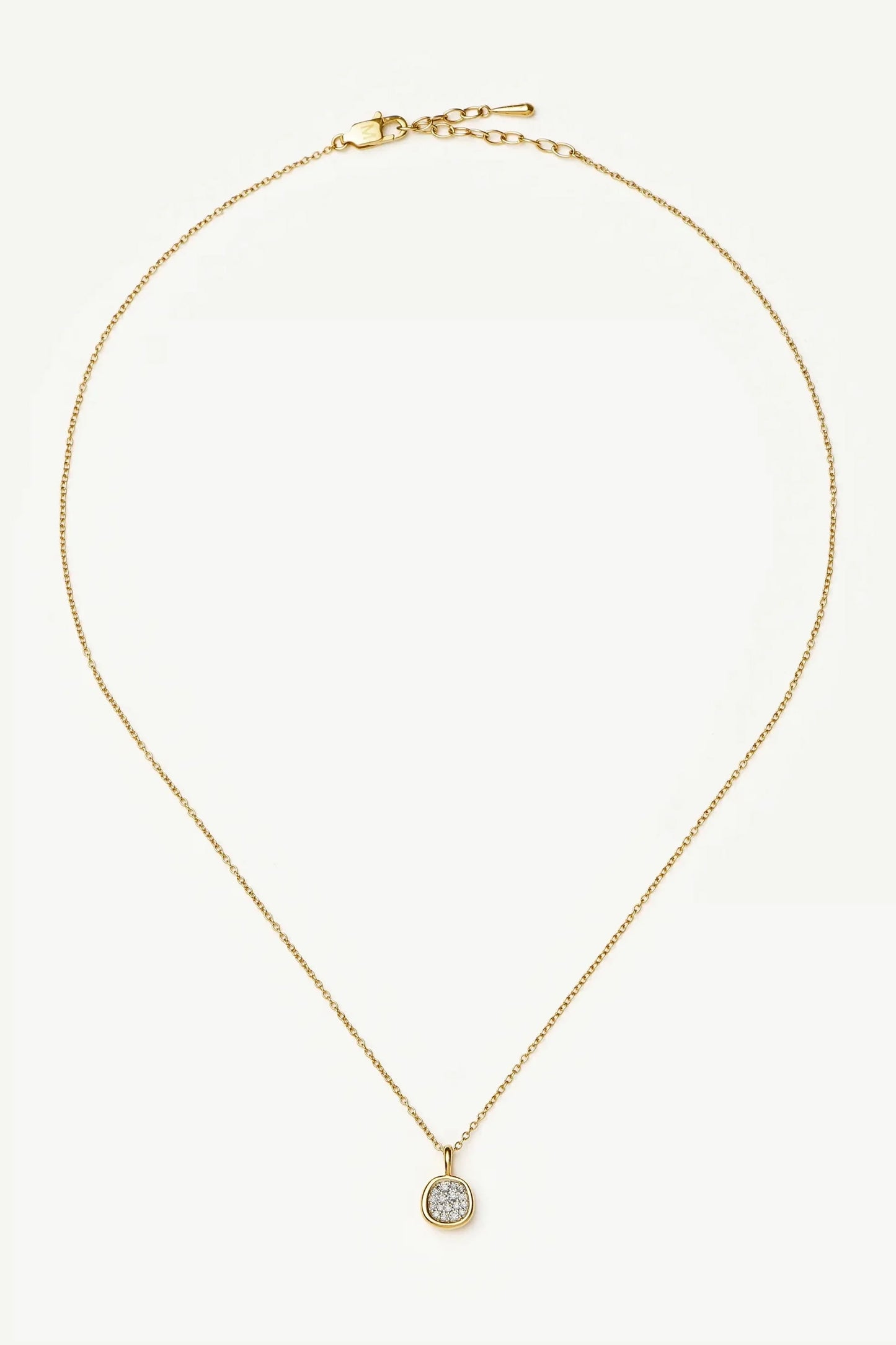 Missoma Molten Soft Square Pavé Pendant Necklace