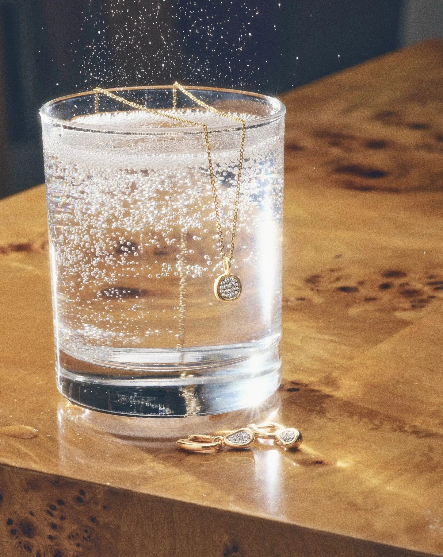 Missoma Molten Soft Square Pavé Pendant Necklace