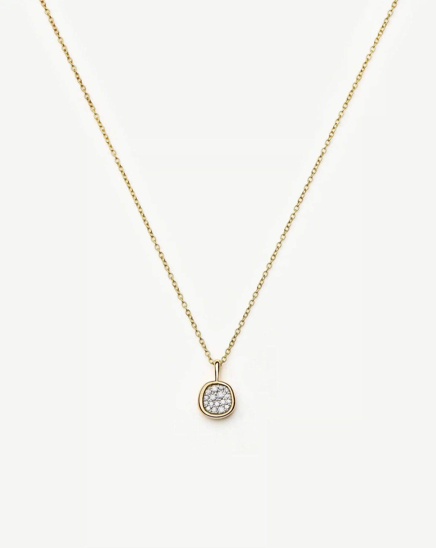 Missoma Molten Soft Square Pavé Pendant Necklace