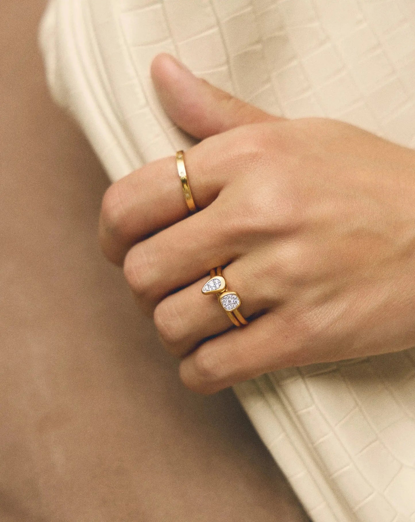 Missoma Molten Soft Square Pavé Ring