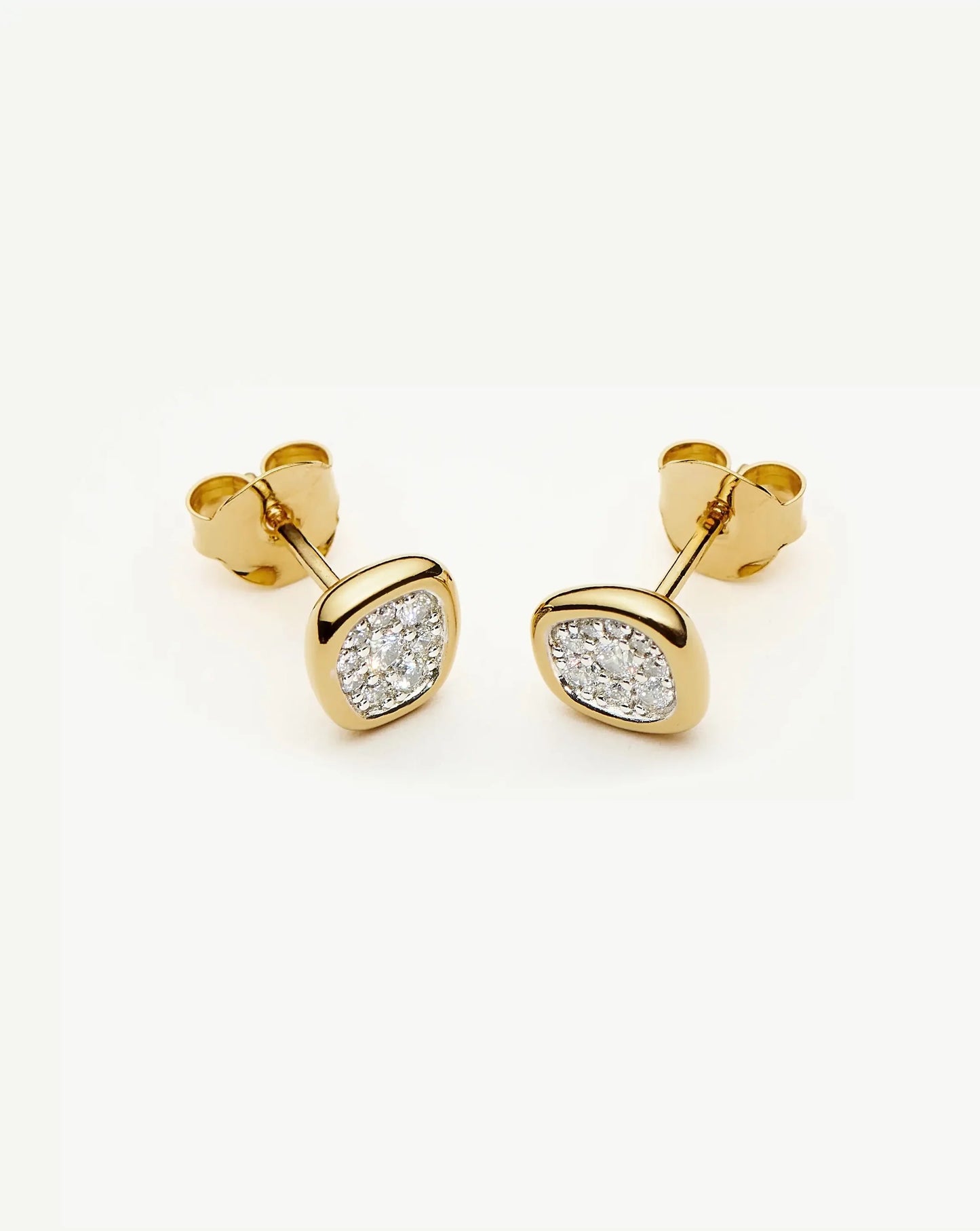 Missoma Molten Soft Square Pavé Stud Earrings