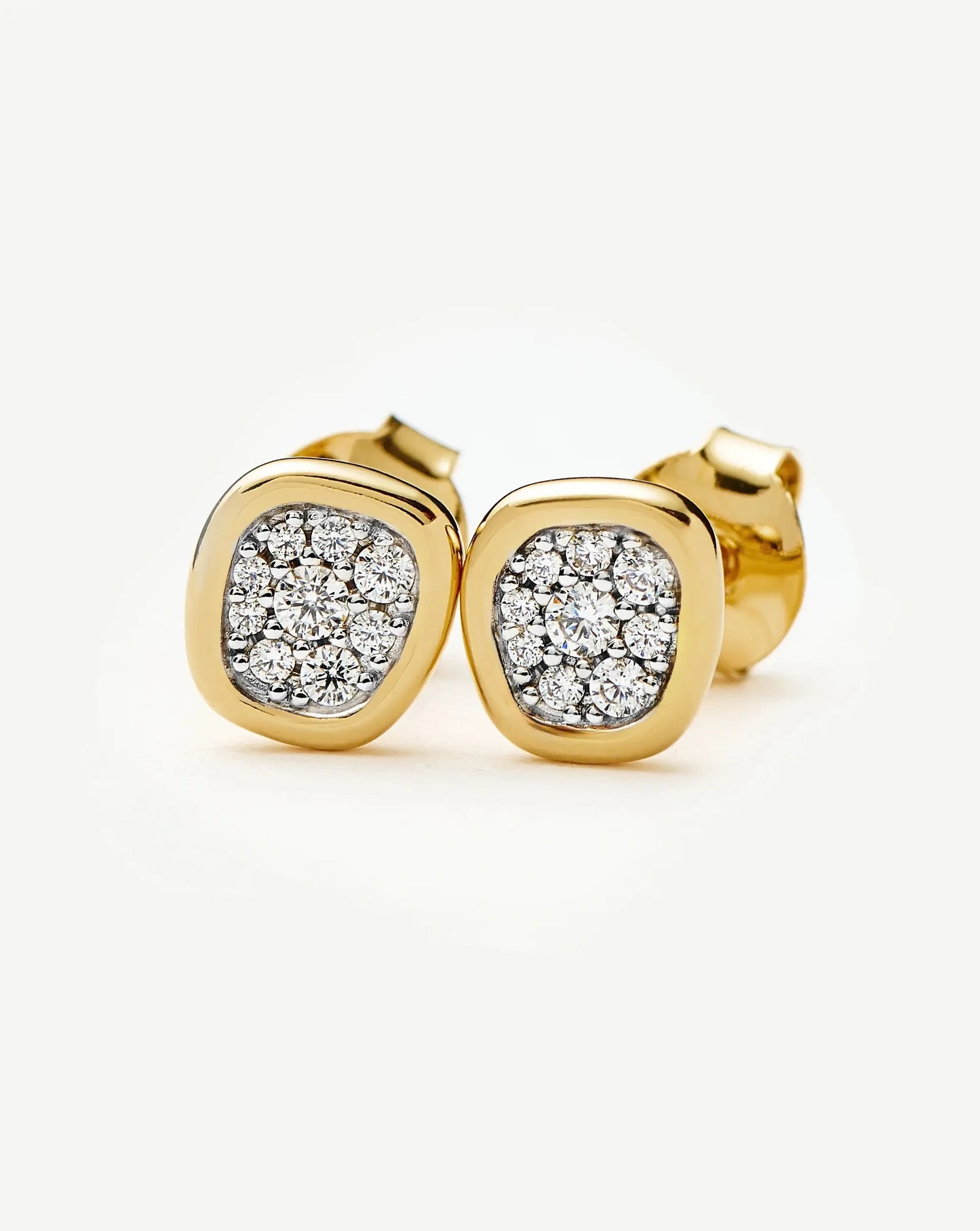 Missoma Molten Soft Square Pavé Stud Earrings