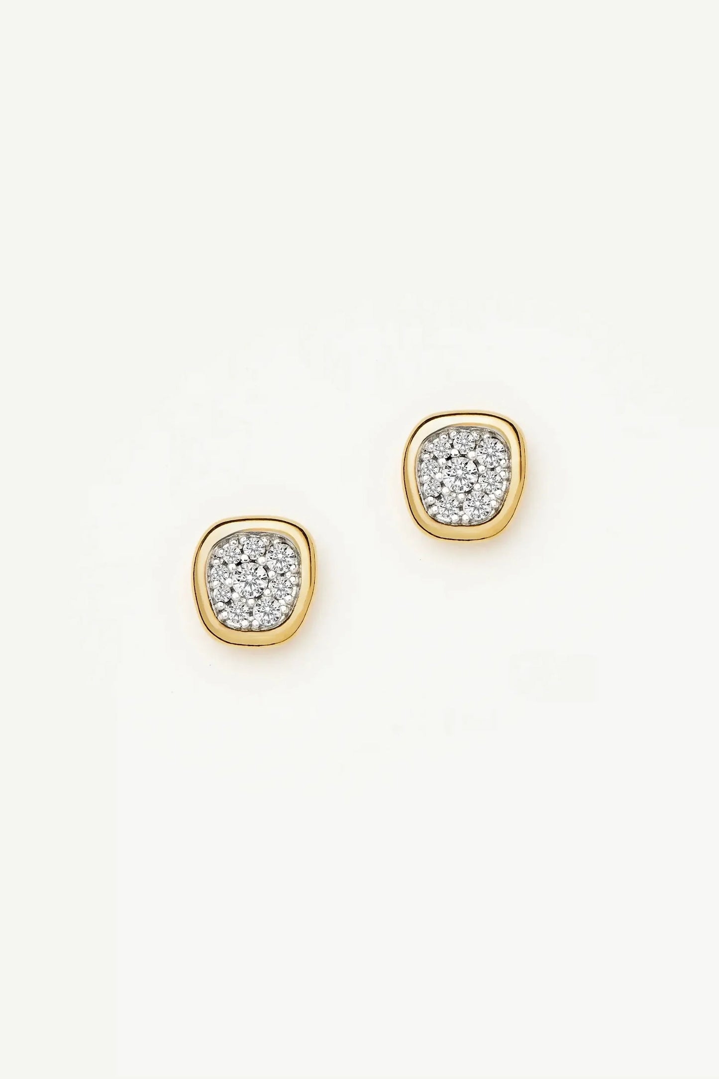 Missoma Molten Soft Square Pavé Stud Earrings