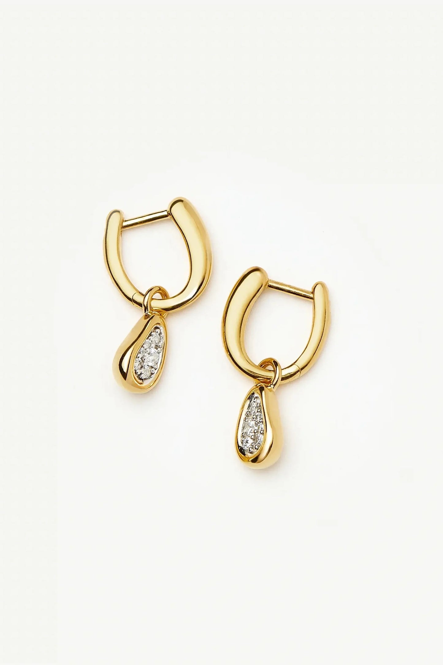Missoma Molten Teardrop Pavé Charm Hoop Earrings