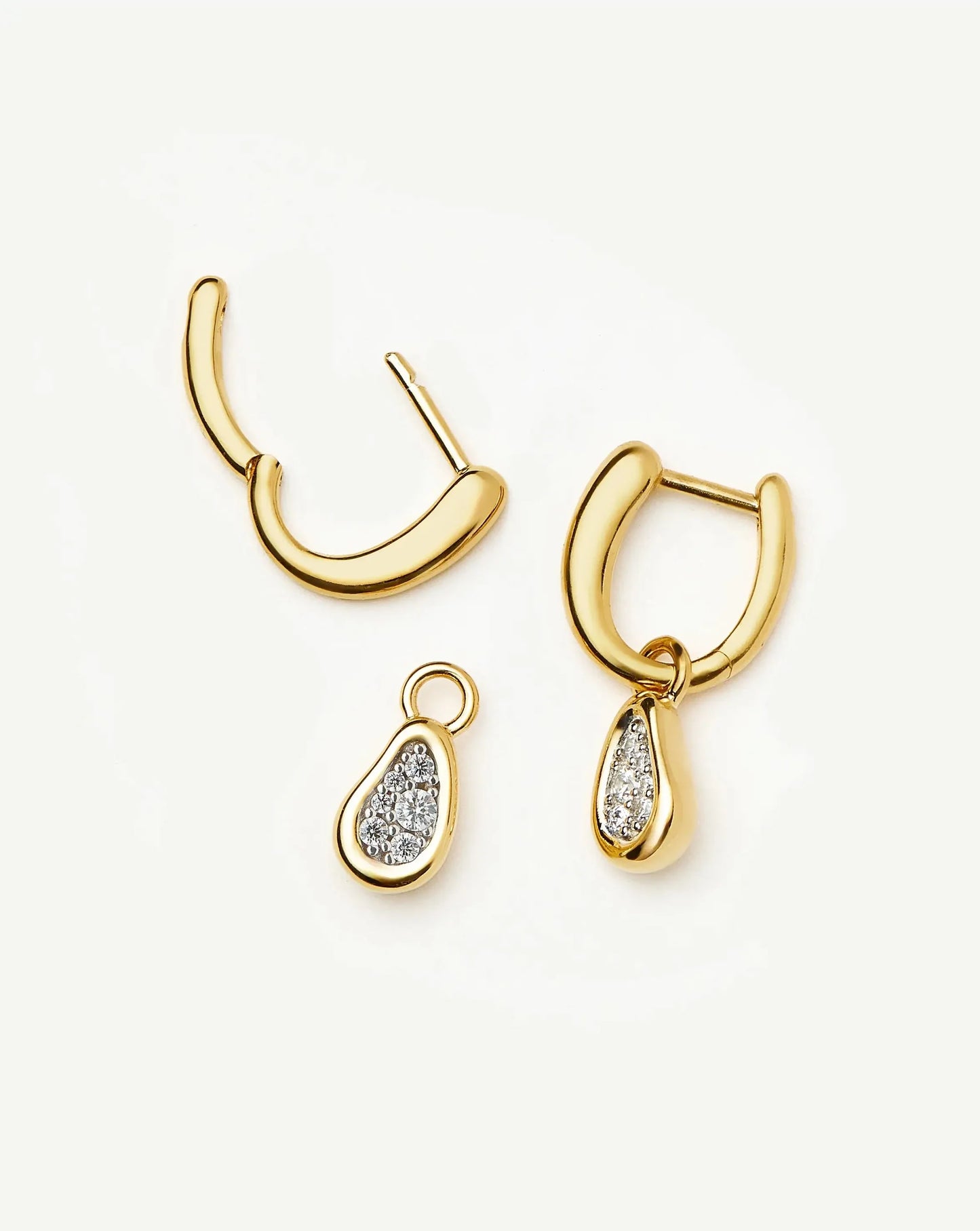Missoma Molten Teardrop Pavé Charm Hoop Earrings