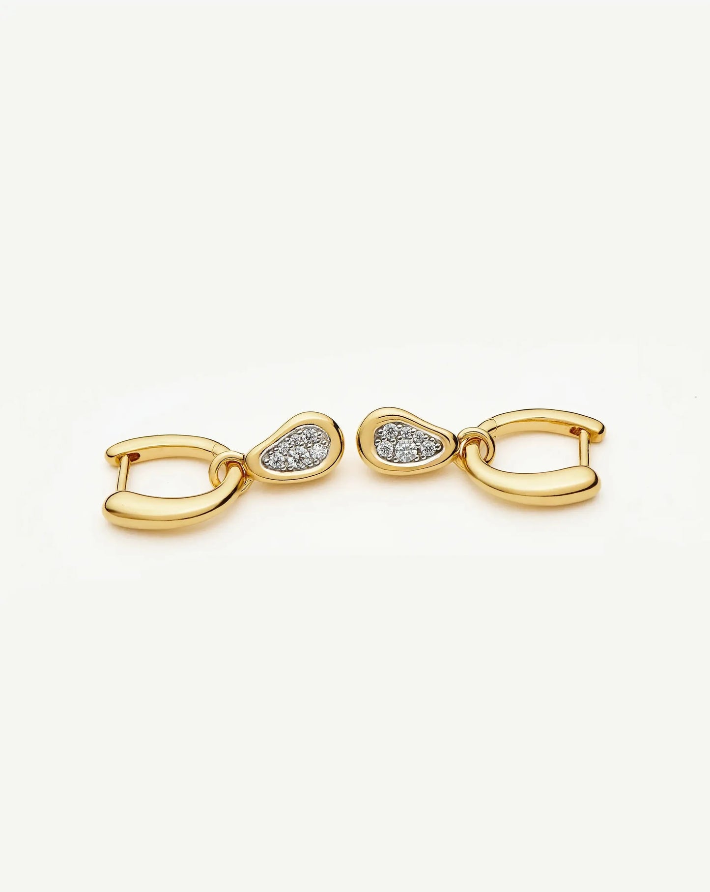 Missoma Molten Teardrop Pavé Charm Hoop Earrings