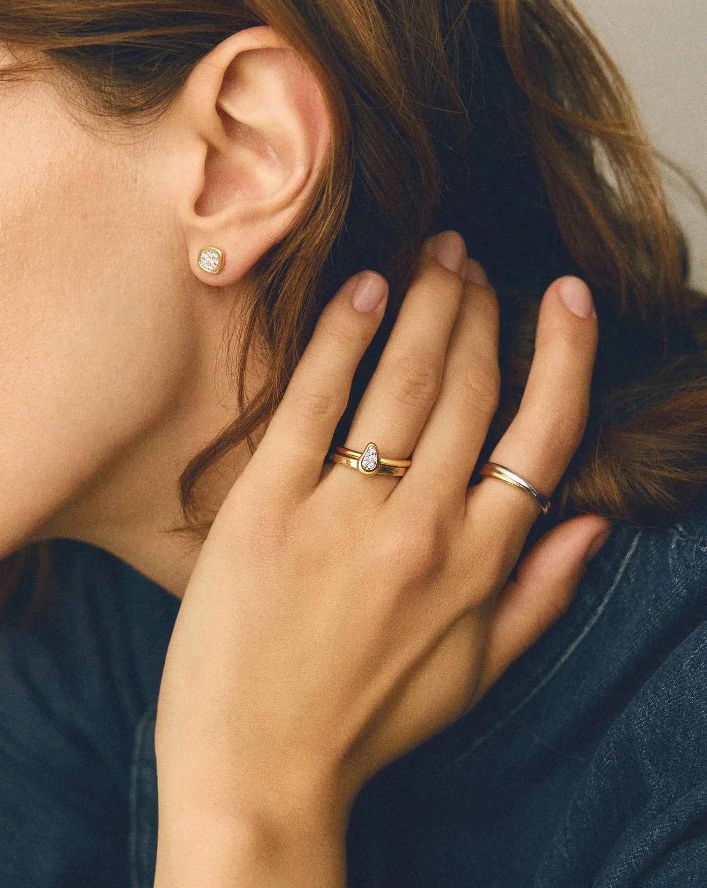 Missoma Molten Teardrop Pavé Ring