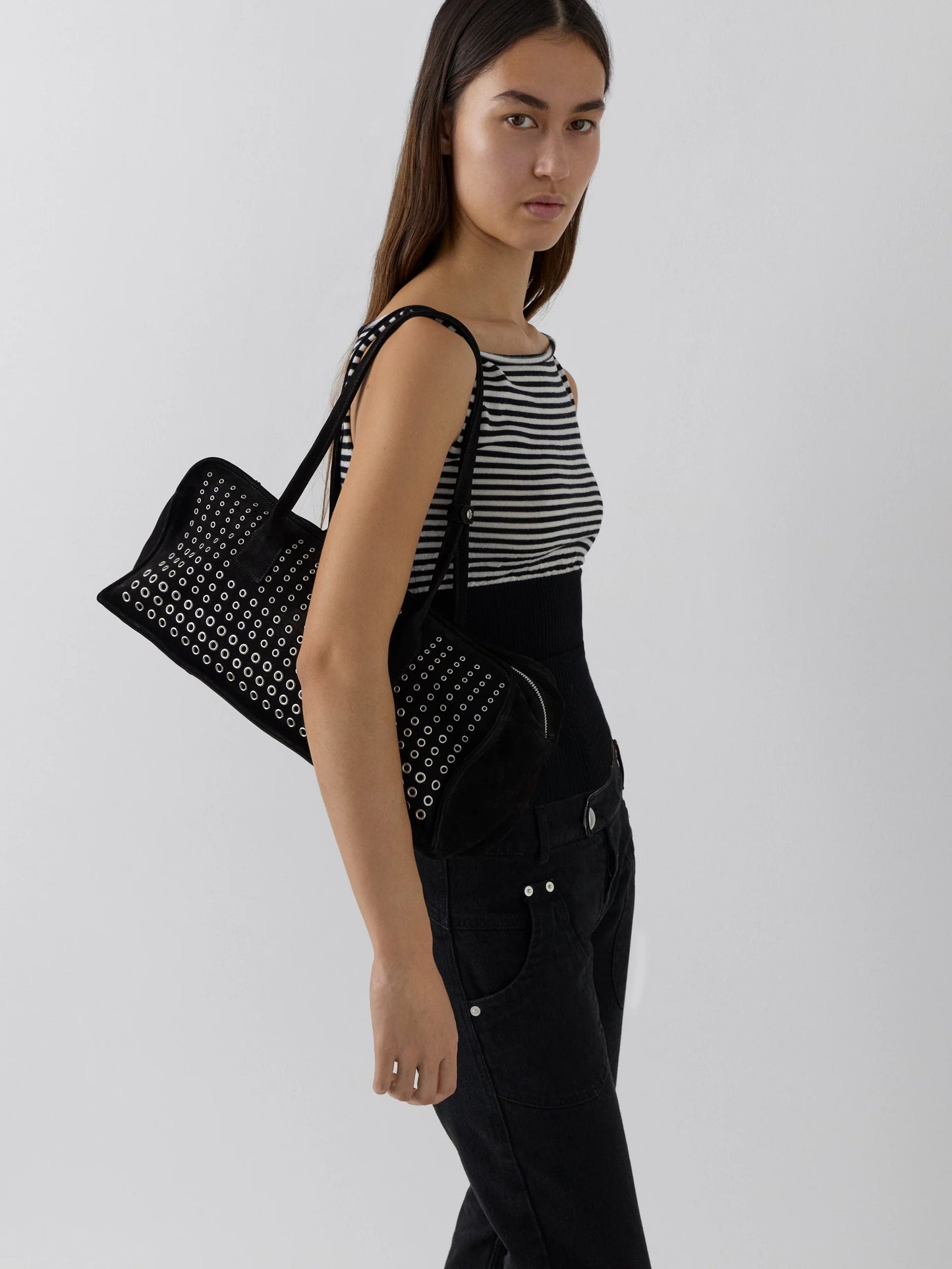 Gimaguas Otto Stripe Top Black White