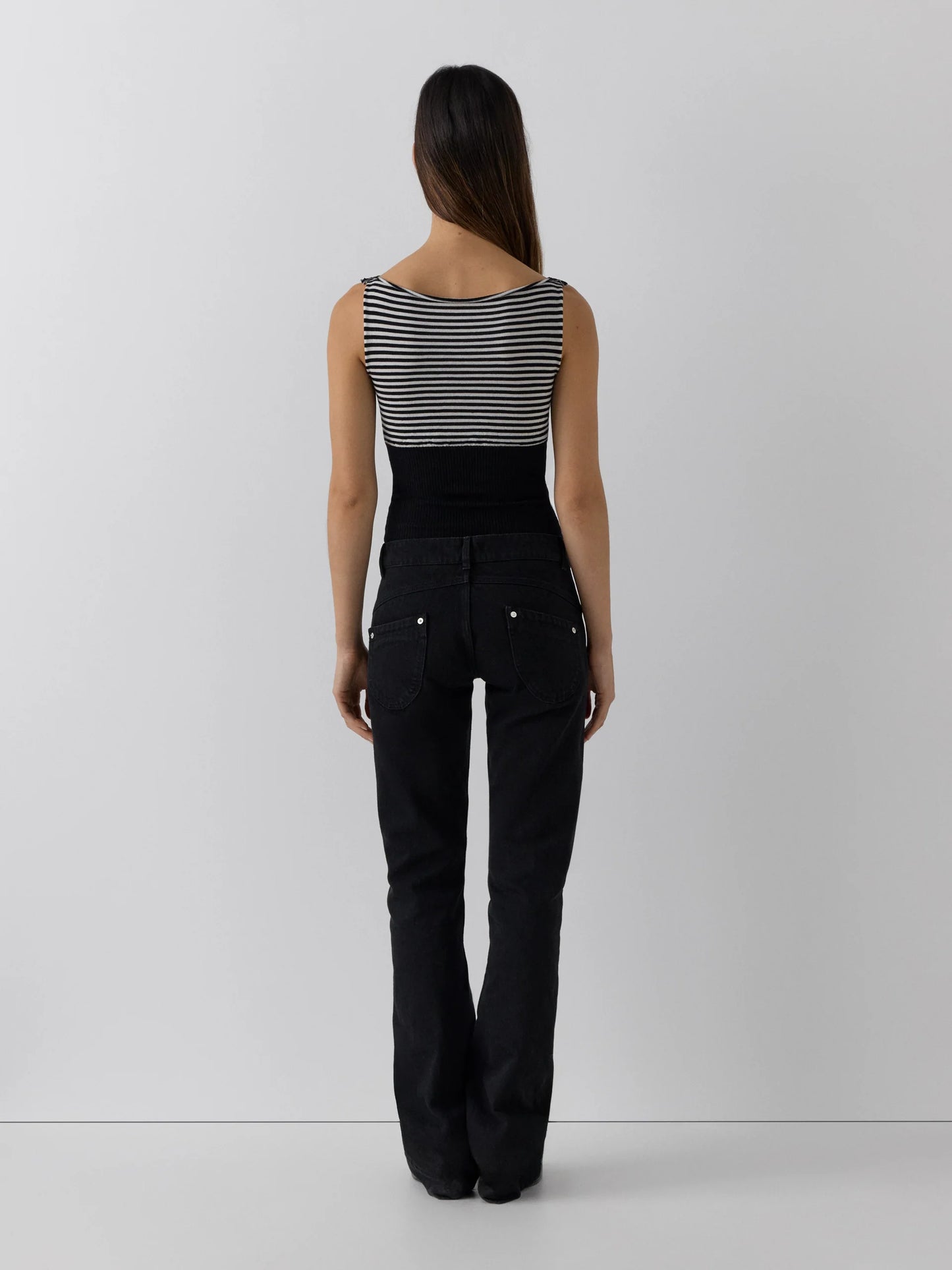Gimaguas Otto Stripe Top Black White