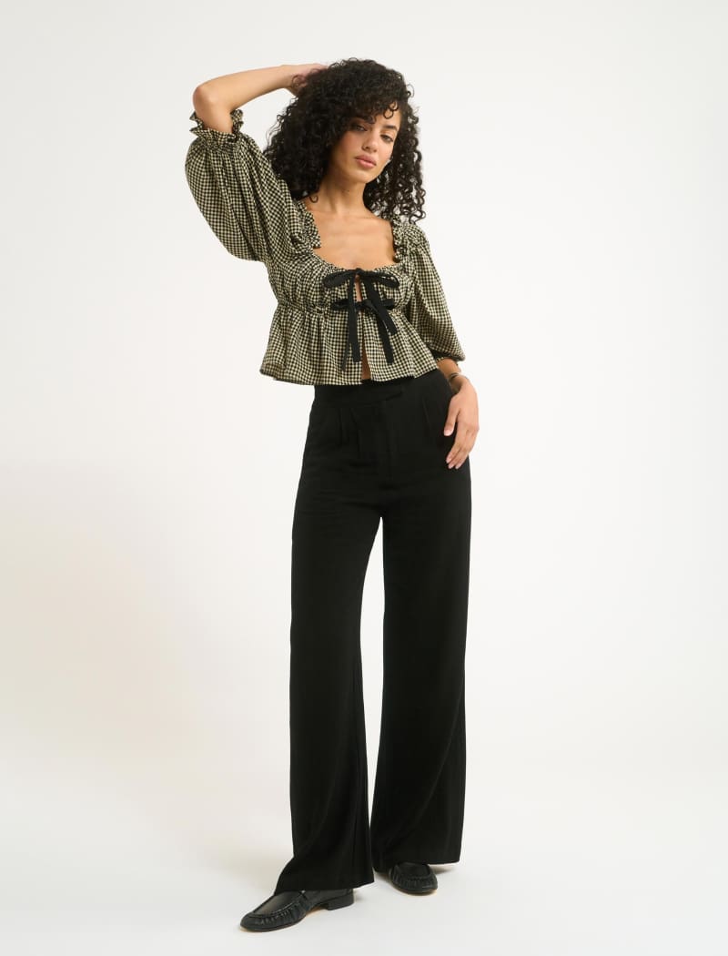 Parton Top Black Gingham