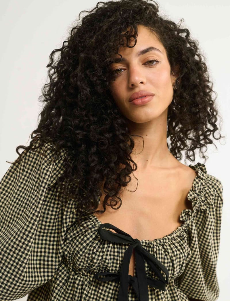 Parton Top Black Gingham