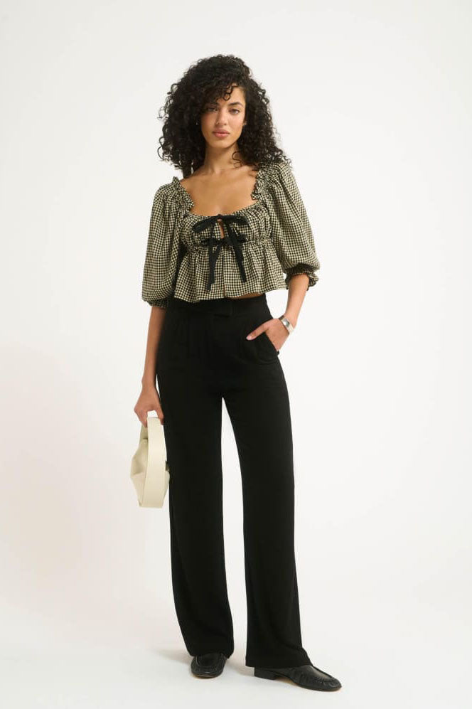 Parton Top Black Gingham