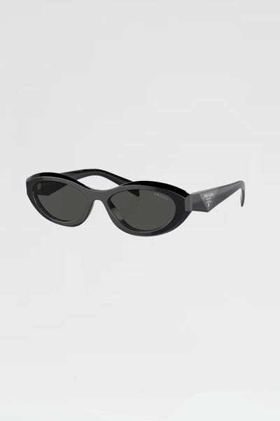 Prada Oval Sunglasses Black 0PR 26ZS - Laneway Boutique